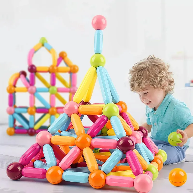 لبنات البناء المغناطيسية لأمراض المغناطيس المولودية الطول المتجه العلمي Montessori Preschool Toy Children Gift 240110