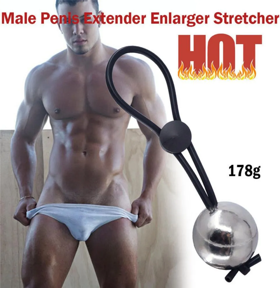 Male Penis Extender Enlarger Stretcher Strap Ball Stretcher Ball Weight Ring Erection Impotence Delay Aid Adult Toys Sex Shop 7 SH6403098