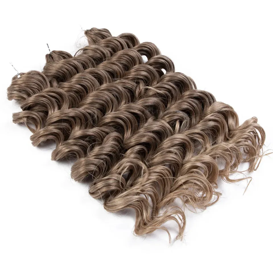 FASHION IDOL Deep Wavy Passion Twist Crochet Hair Synthetic 24 Inch Braids Ombre Grey Braiding Extensions For Women 240110