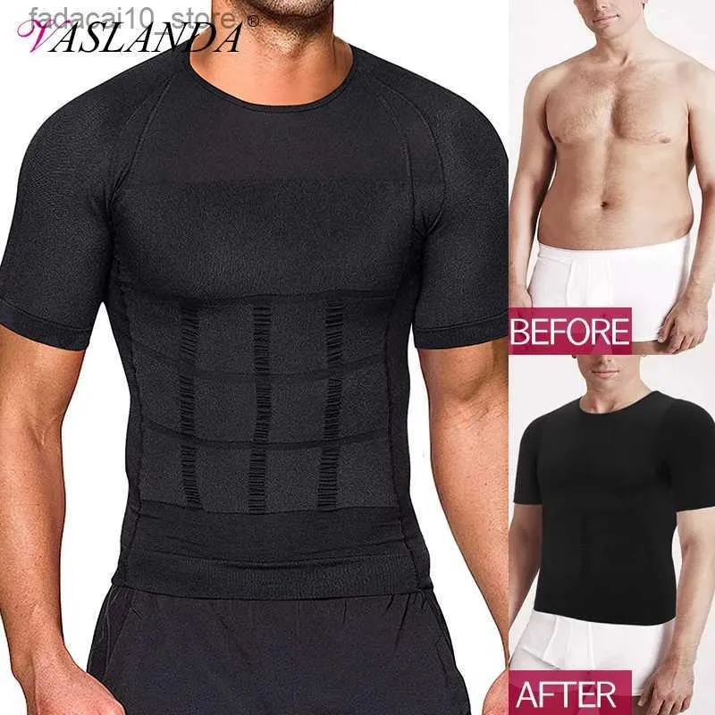 Taille Tummy Shaper Hommes Body Shaper Minceur T-shirt Compression Chemises Gynécomastie Maillot Taille Muscle Débardeurs Perte De Poids Shapewear Q240110