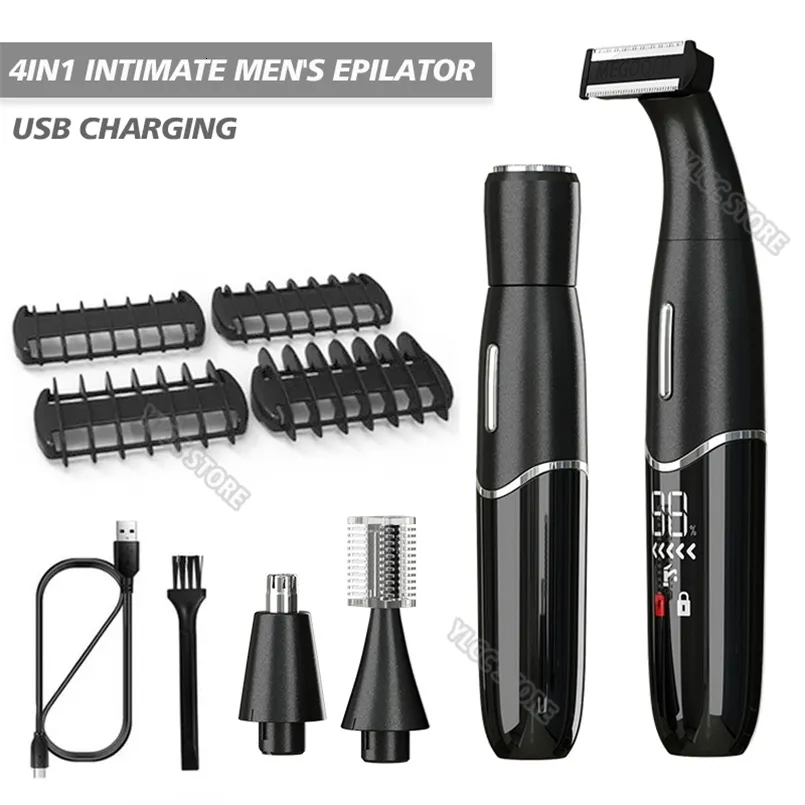 Áreas íntimas corte de cabelo precisão barbeador homens bikini linha sensível navalha bolas ovos pubic cabelo barbear trimmer rosto barba clipper 240110