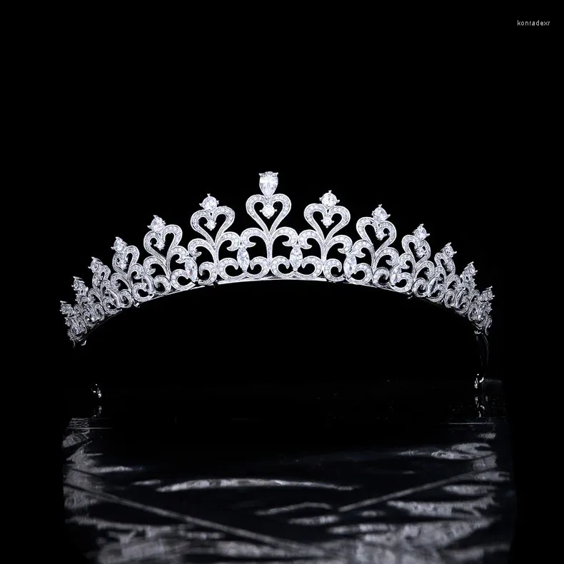 Hair Clips High-End Accessories Cross-Border Sold Jewelry Bridal Wedding Zircon Crown Headdress Model