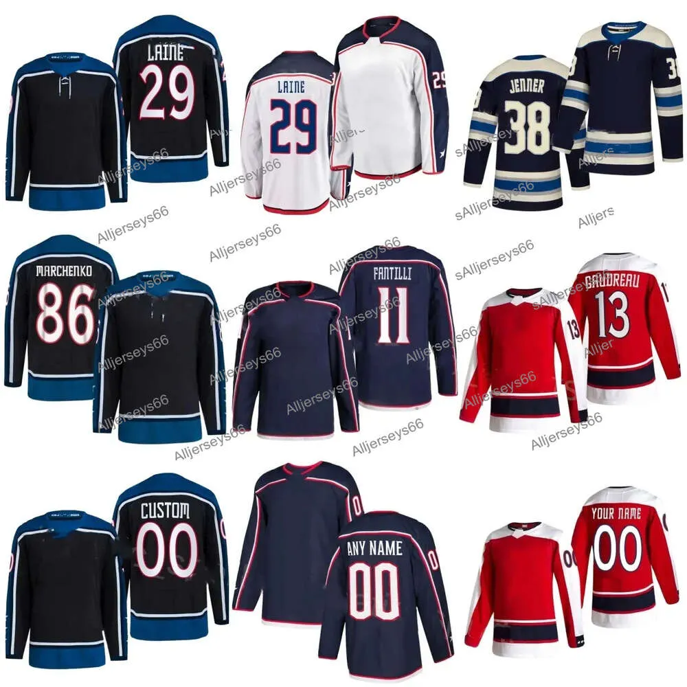 Hóquei Jersey Columbus Boone Jenner Azul Ivan Provorov Justin Danforth Adam Fantilli Zach Werenski Johnny Gaudreau Jake Bean Jaquetas Jack Roslovic Ice Jersey