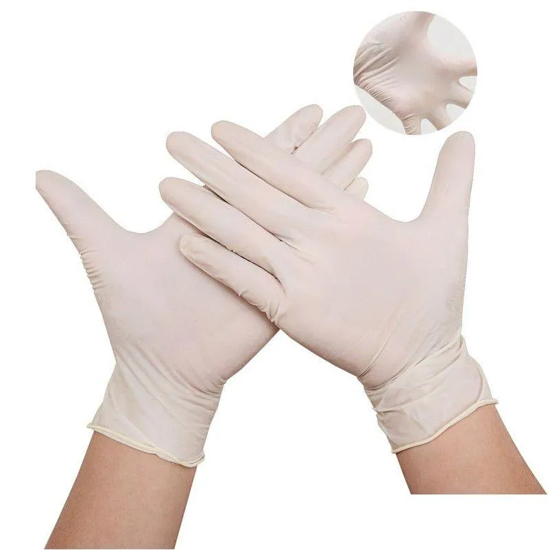 Gants de nettoyage jetables 100pcs / lot de protection en nitrile usine salon ménage jardin en caoutchouc pour la livraison directe à gauche et à droite Dhinq