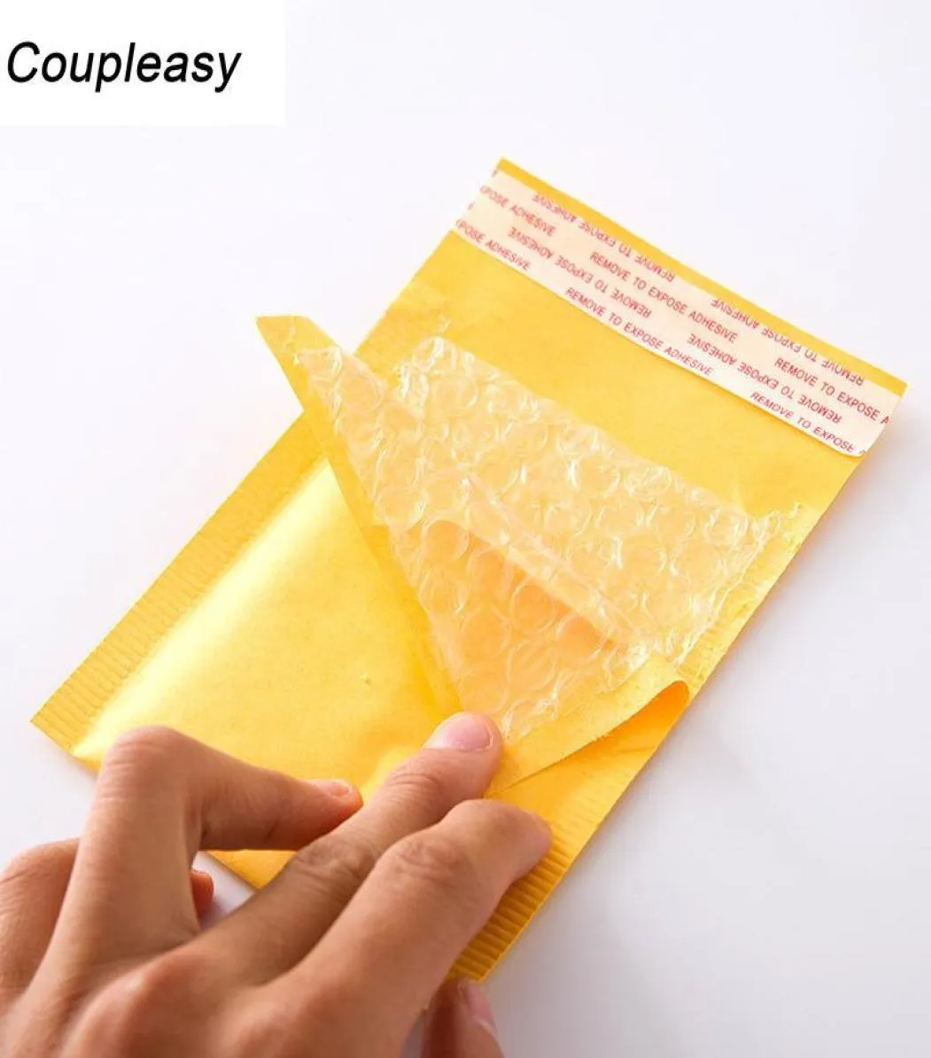 Sacos de embalagem 50 pcs 20 tamanhos bolha mailer auto selo adesivo engrossar envelopes de papel kraft amarelo with16419601