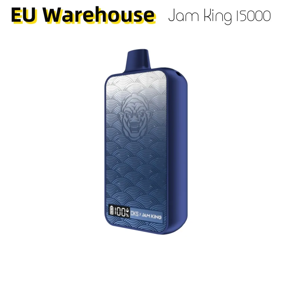 Stylo à vapeur Jam King Vape CKS 15000 Puffs 12 Saveurs 24 ml Pods Stylo à vapeur jetable Écran d'affichage 2% 3% 5% Bobine de maille Vaper rechargeable Batterie 650mAh