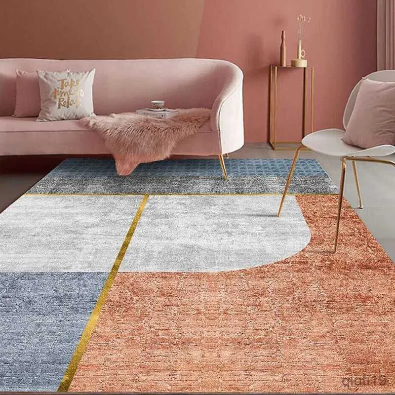 Carpets Room Carpet Nordic Modern Living Room Rugs Decoration Bedroom Bedside Pad Crystal Velvet Sofa Area Cushion Coffee Table Mat