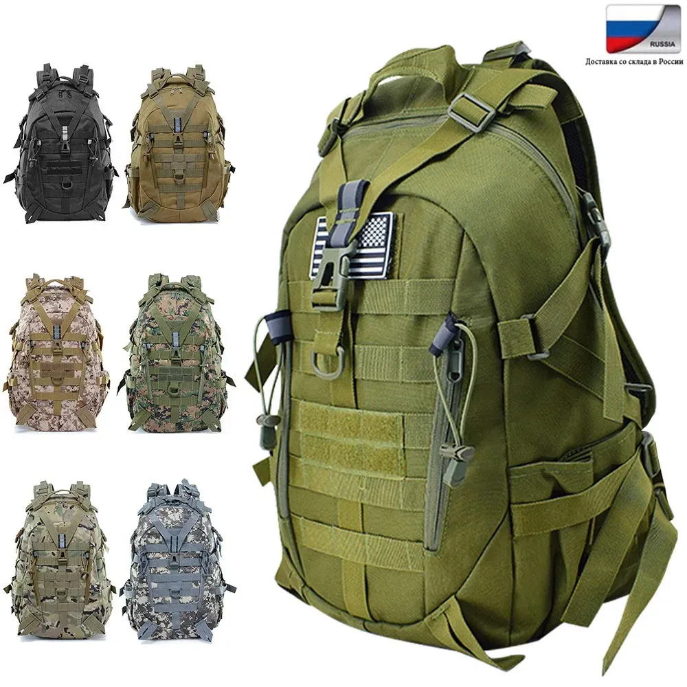 40L Tactical ryggsäck Militär Molle Bag vandring Dagspackar för campingväska Trekking Bag Hunting Påsar Travel Ryggsäckar 240110