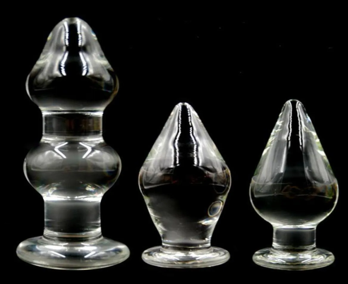 Di 48 mm do 80 mm Pyrex Crystal Glass Wtyczka anal Big Długie szklane tyłek Penis Penis Dorosły Gspot Mężczyzna masturbator dildo gejowskie zabawki Y195296508