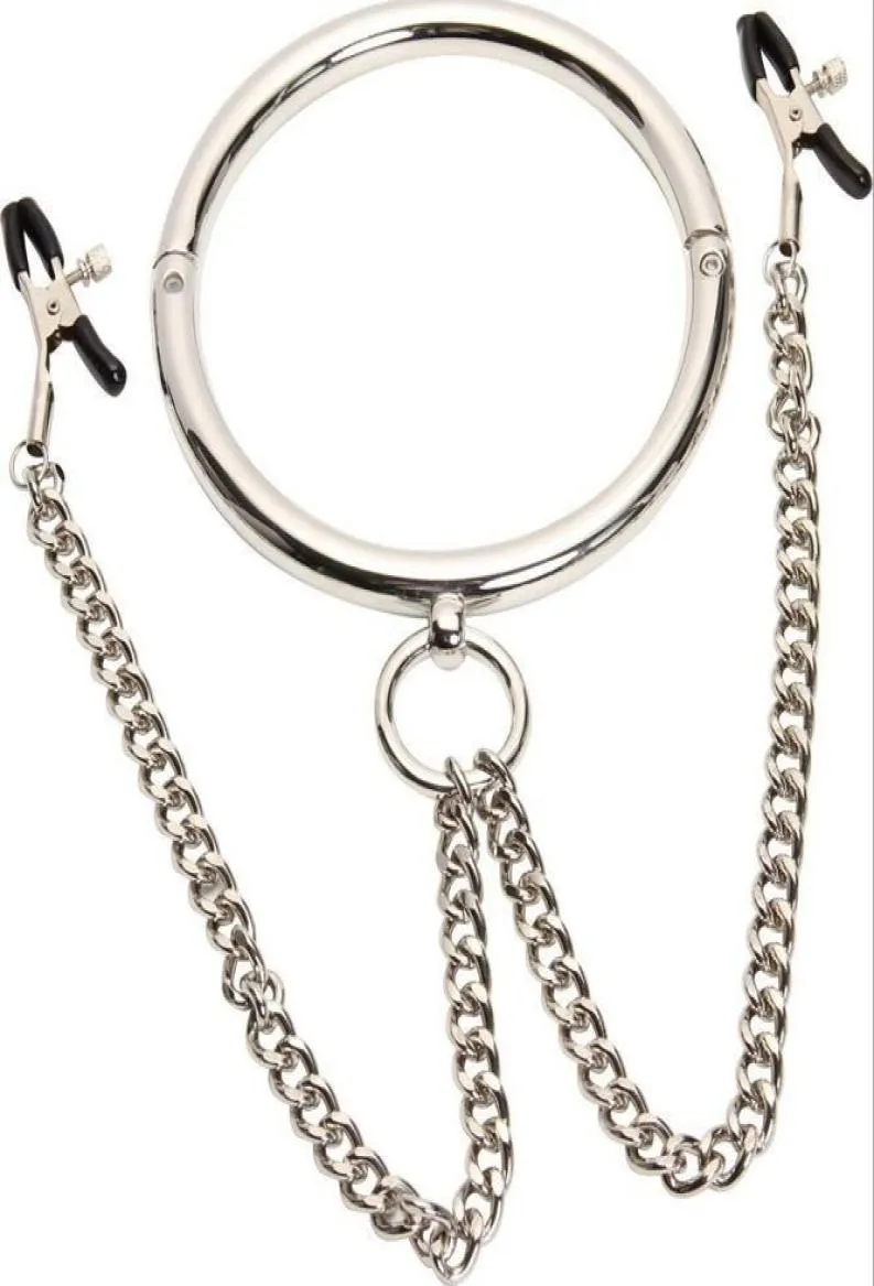 Vuxen levererar cosplay fetisch återhållsamhet bondage krage halsband manschett bröstklipp r4104365387