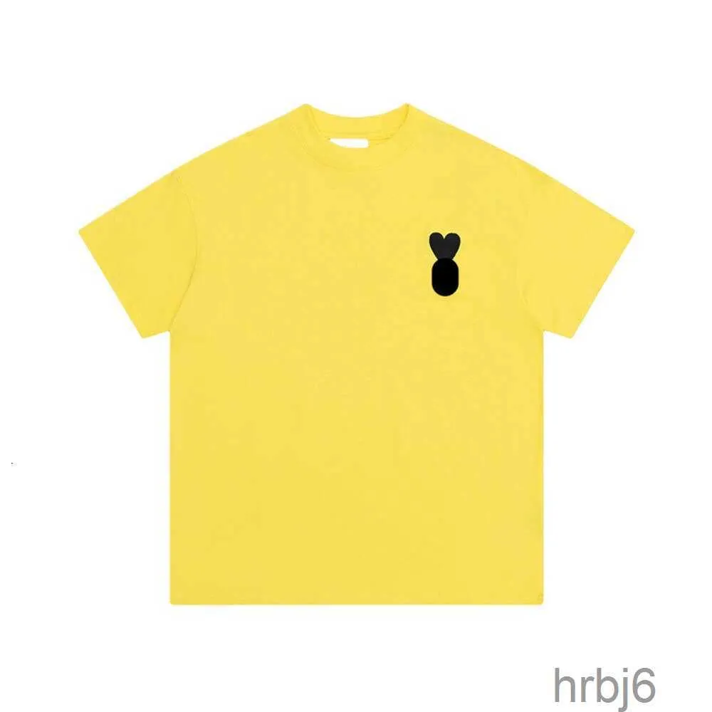 Designer T-skjorta toppkvalitet sommar ny trend mångsidig broderi persika hjärta lös rund hals kort ärm mäns t-shirt par 8y9n8y9n 8y9n