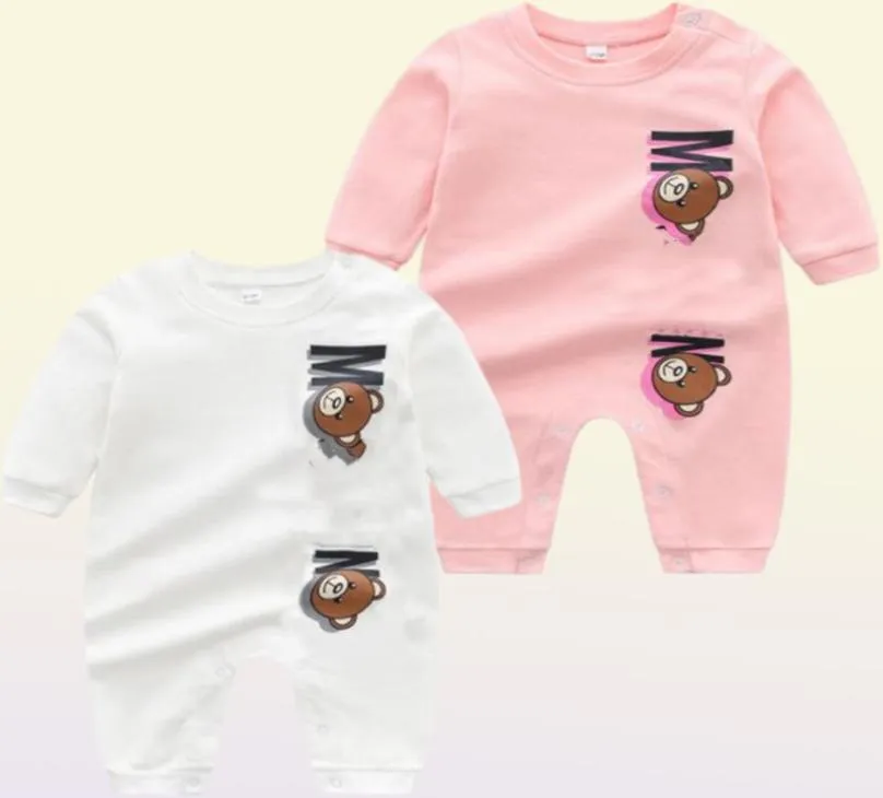 100 baumwolle Neugeborenen Baby Kleidung Set Infant Jungen Mädchen Strampler Luxus Brief Langarm Overalls Casual Kinder Baby Kleidung6169977