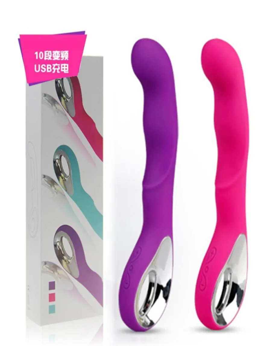 10 Vbiration Models USB Dildo Vibrator Sex Toy Product Magic Wand Travel Gspot Stimulation Massager Wired Style Personlig kropp Y207114625