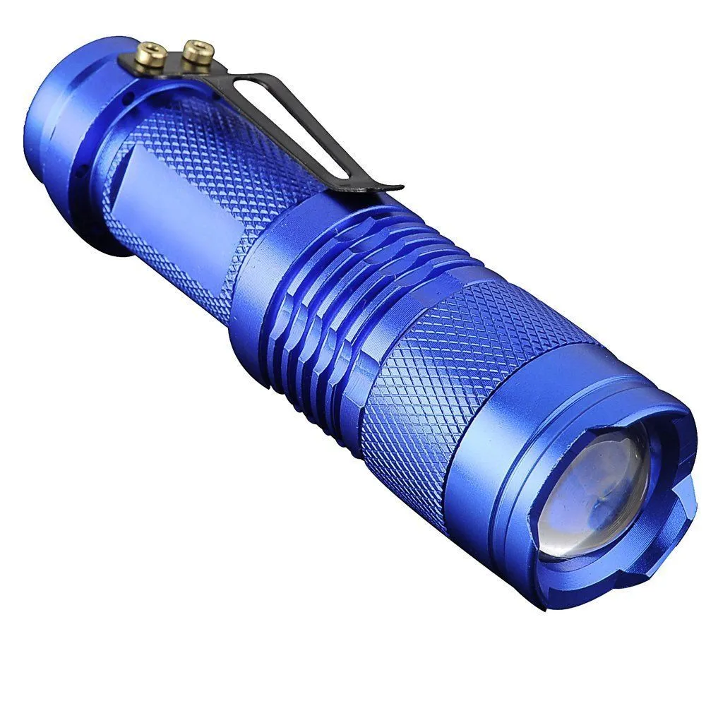 7W 300LM SK-68 3 Modes Mini Q5 LED Flashlight Torch Tactical Lamp Adjustable Focus Zoomable Light