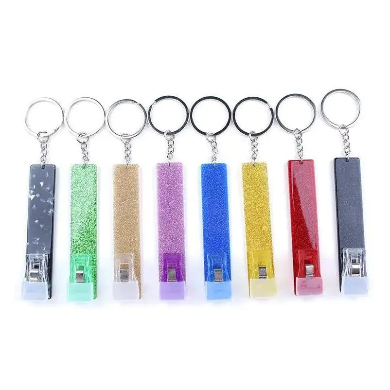 Autres fournitures de fête festives Carte de crédit Pler Keyring Party Favor Glitter Acrylique Cartes bancaires Grabber Porte-clés pour outil à ongles long Sn4 Dhw5X