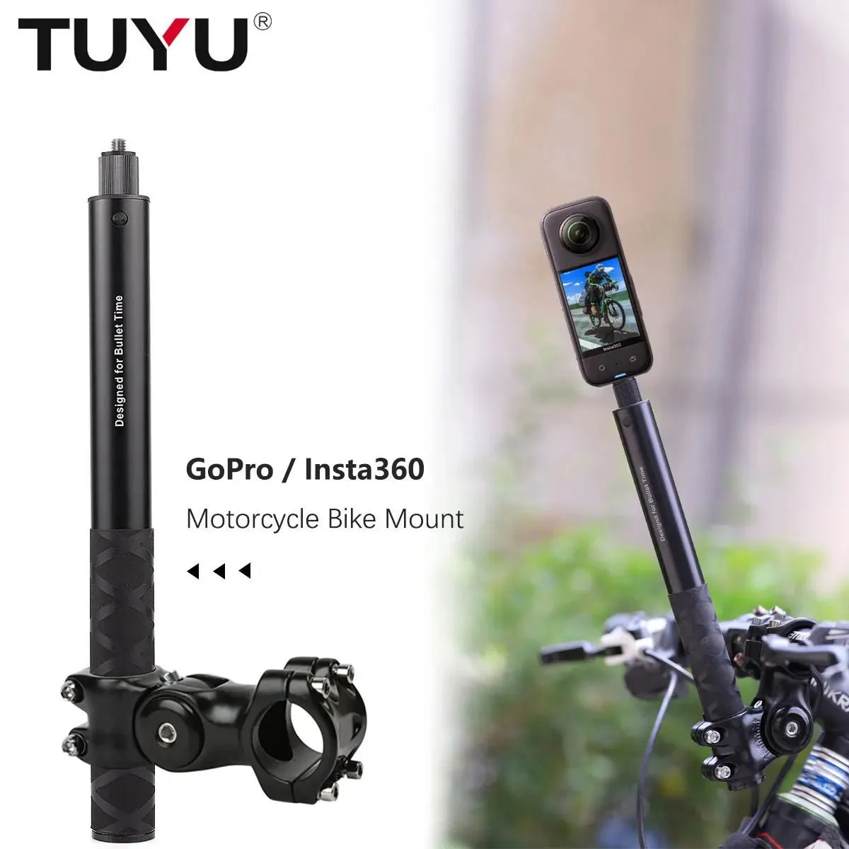 Monopiedi Moto Bicicletta Manubrio Staffa di Montaggio Monopiede Invisibile per GoPro Max Hero 12 Insta360 X3 One X2 DJI Moto Accessorio per Fotocamera