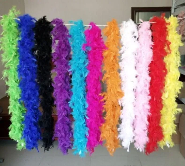 White Feather Boas Turkey Feather Boa Large Chandelle Marabou Feather Boa Wedding Ceremony Boas White Pink Orange BJ