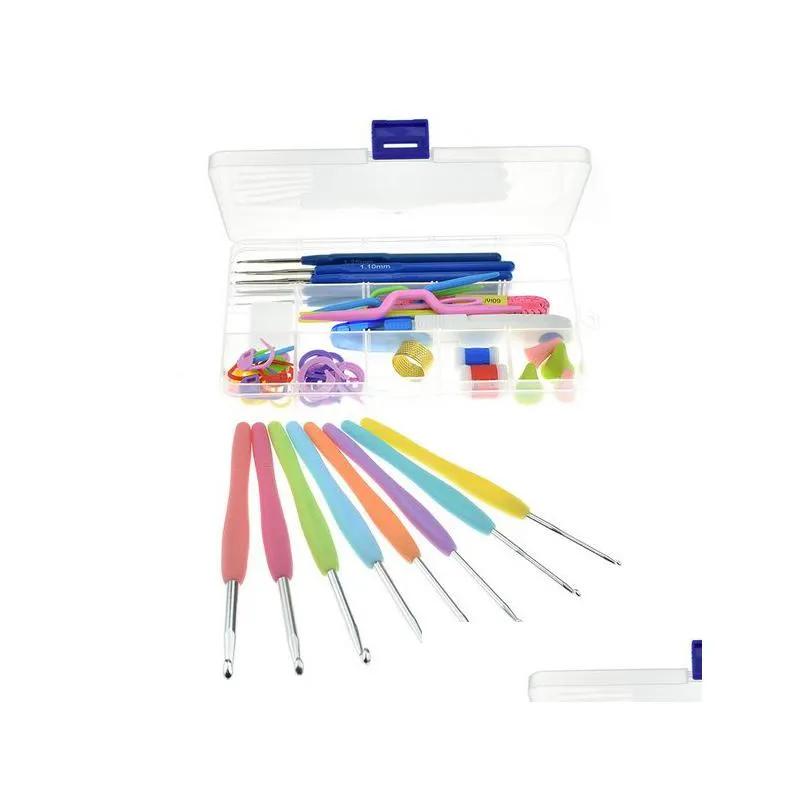 Craft Tools Dhs 50Set 16Pcs/Set Cloghet Hooks Needles Knit Kit Stitches Knitting Case In Yarn Hook Stitch Weave Accessories Drop Del Dhc6K