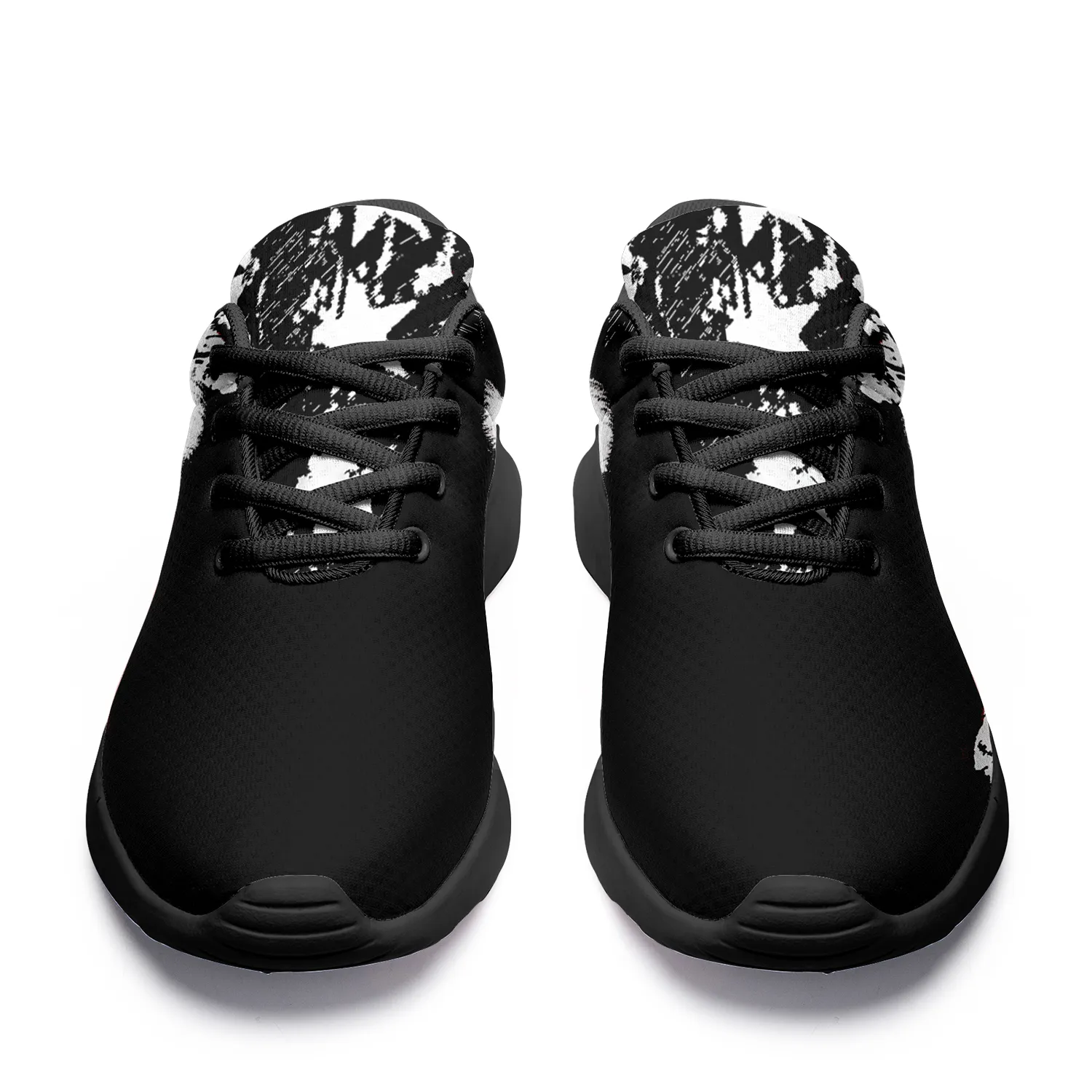 Custom Skull Sneakers: Black & White Fashion Shoes, Personalized
