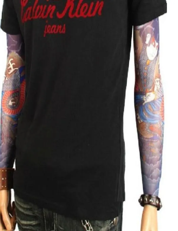 NUOVO ARRIVAL12 pz mix elastico falso tatuaggio temporaneo manica disegni 3D arte corpo braccio gamba calze tatuaggio freddo uomo donna shippi9710895