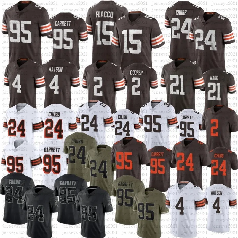 Nick Chubb Joe Flacco Football Jersey Deshaun Watson Denzel Ward Myles Garrett Amari Cooper zszyte koszulki