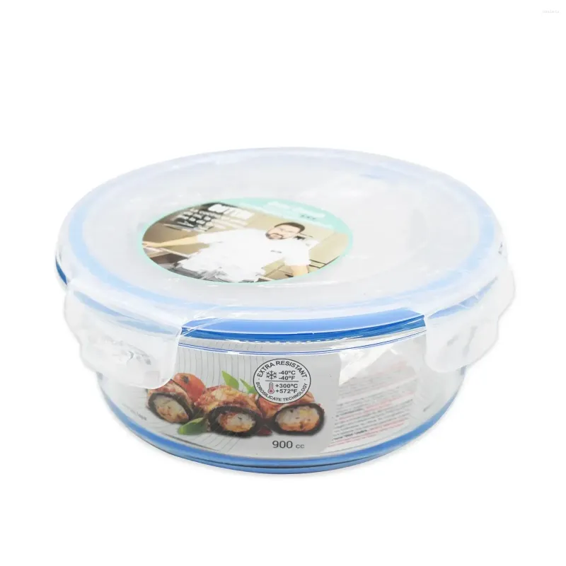 Dinnerware Lid Vandered Freezer Containers Microwave Round 17cm Seakable Glass For Box Non-Leak Oven