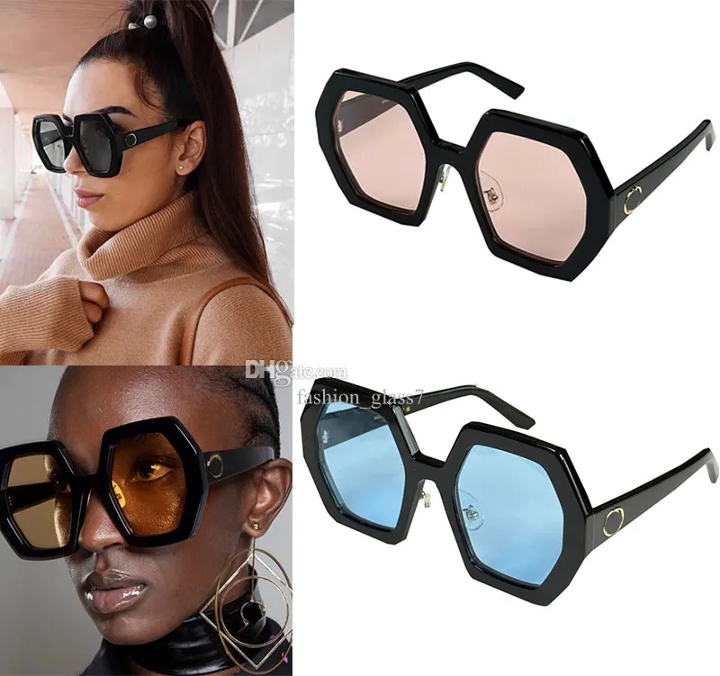 Femmes de luxe Polygonal Round Crame Sunglasses Designer Designer LETTRE LETTRES DE HAUTE QUALITÉE Changer de couleur et lentilles résistantes UV400 avec Case Protect GG0772S