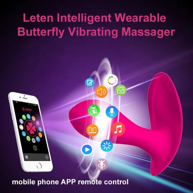 Leten Bluetooth Verbinding Intelligente App Afstandsbediening Wearable Vlinder Vibrator GSpot Clitoris Vibrator Speeltjes Voor vrouwen 1768057080