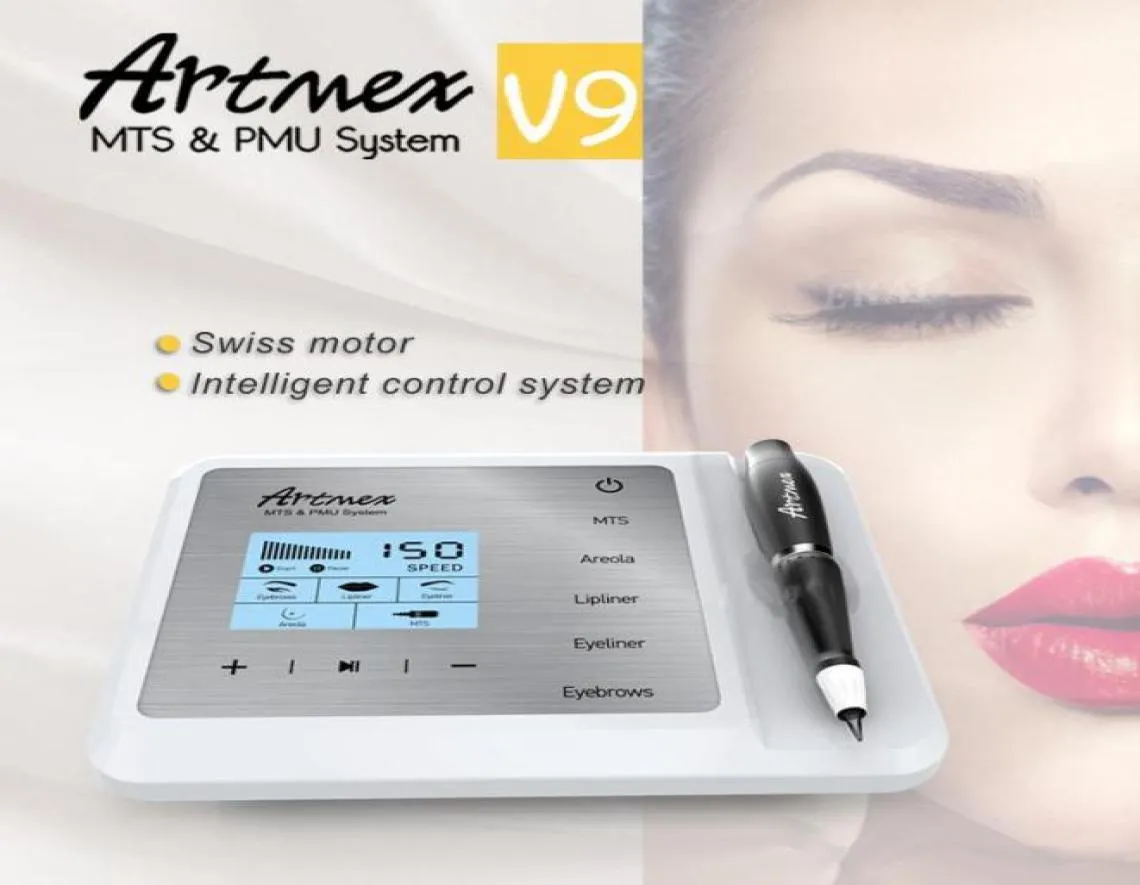 Artmex V9 Digital 2 in 1 Permanent Makeup Tattoo Machine Eyes Rotary Pen MTS PMU touch screen new arrival 20198790172