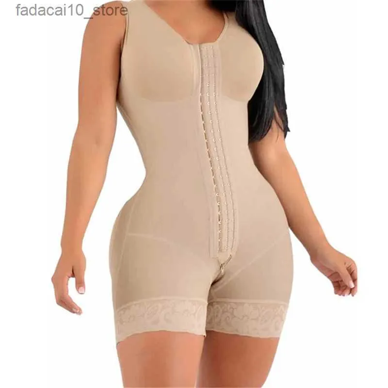 Waist Tummy Shaper High Compression Fajas Colombiana Short Girdles With Brooches Bust For Daily And Post-Surgical Use Slimming Sheath Belly Women Q240110