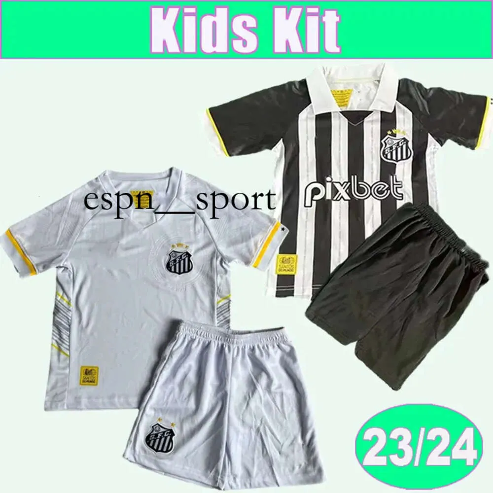 ESPNSport 23 24 Santos FC Kids Kit Soccer Jerseys F. Jonatan AngeloSoteldo Fernandez E Leonardo Joaquimホーム