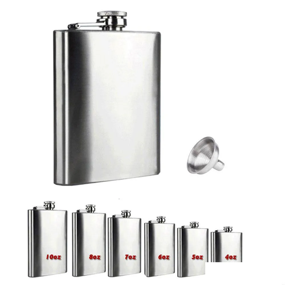 Hip Flasks Aço Inoxidável Mini Licor Hip Flask Flagon Alta Qualidade Portátil Vinho Whisky Pote Garrafa Drinkware Para Bebedor Muitos Capaci Dh9R7