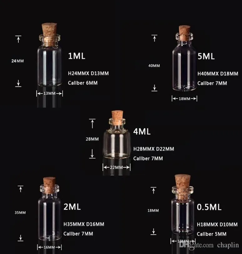 05 ml 1 ml 2 ml 4 ml 5 ml injektionsflaskor klar glasflaska med korkar miniatyrglasflaska med kork tomma provburkar meddelande bröllop wi2361575