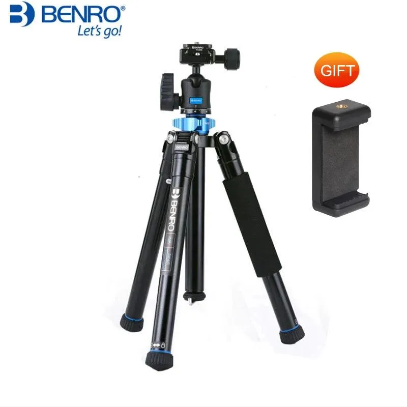 Monopods Benro IS05 ALUMINIUM Legering Tripod Kit Center Center kan vara Selfie Stick Monopod för smartphones spegelfria kameror utomhuslager