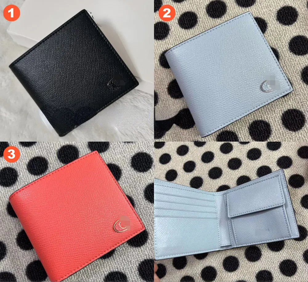 CJ883 Snap Coin Pocket Wallet Women Men Fold Leather Short Card Case 883 Cover Style Solid Color Multi-color Purse