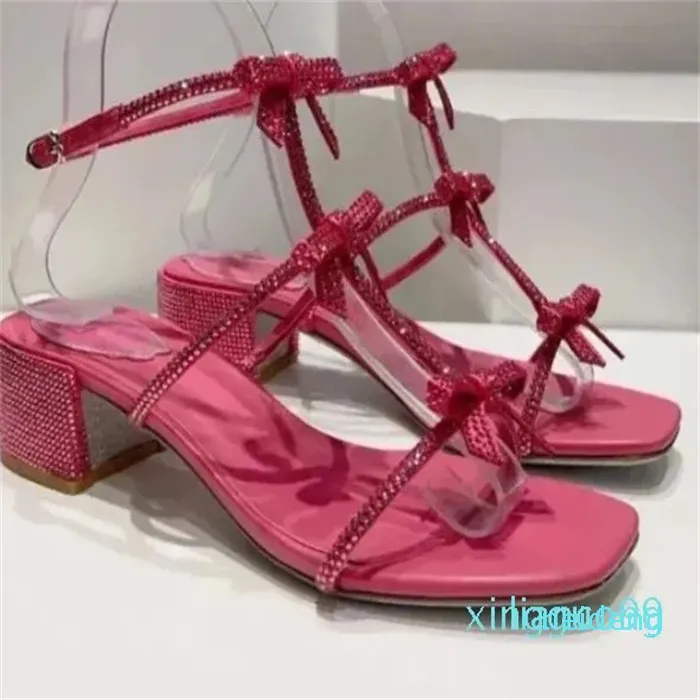 Kvällskor rosa kvinnor sandaler klär mig shoeluxury designers sandal