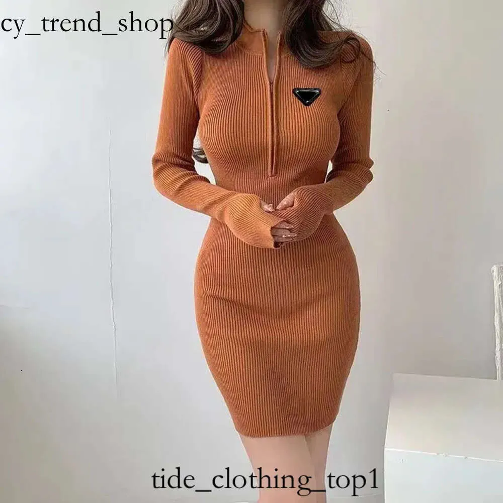 Ppdda Designer Dress Europa EUA Hot Style Saia Moda Vestido de Mangas Compridas Botões New High Stree Carta Zipper Casual Slim Dress Roupas 27