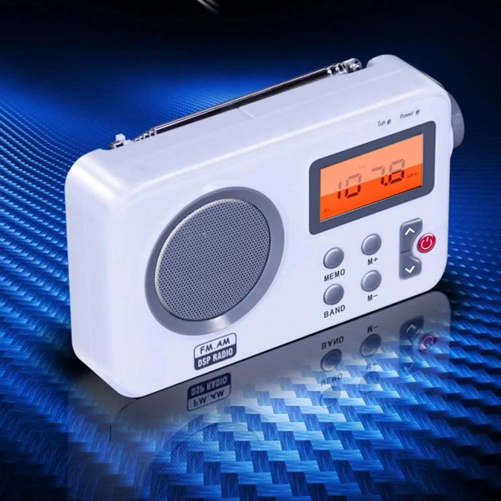 Radio Portable Radio Double Channels AM FM Récepteur audio Signal stable Radio avec une antenne extensible du bouchon d'écoute 3,5 mm