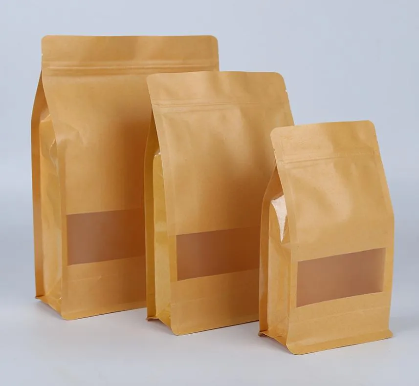 Chicchi di caffè Pane biscotto imballaggio spot sacchetto di imballaggio ottagonale snack per il tè carta kraft sacchetti di materiale alimentare personalizzato6243772