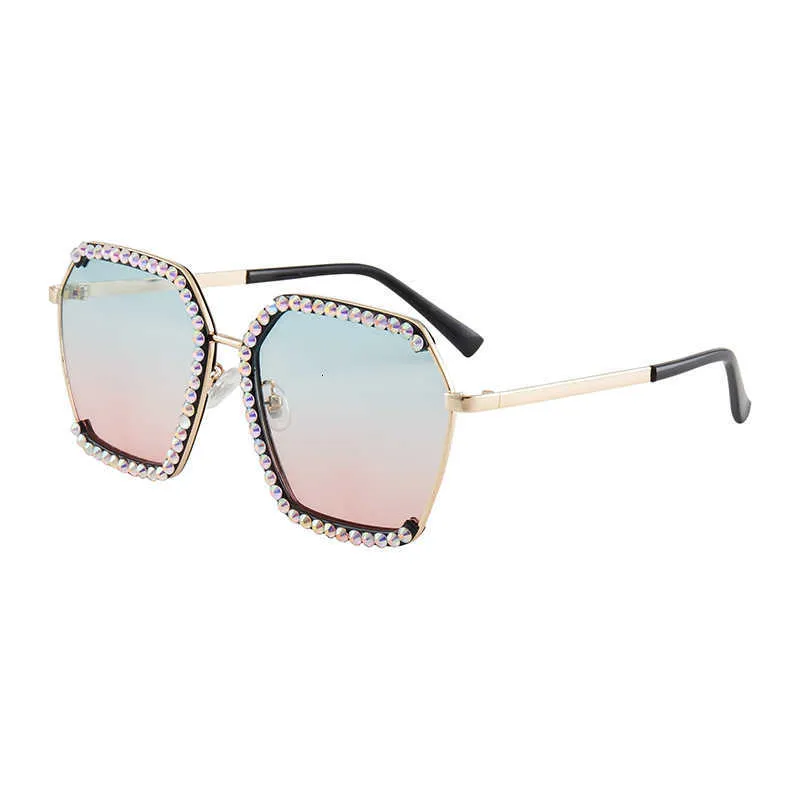 Óculos de sol de designer novo duplo-c incrustado diamante irregular óculos de sol tendência óculos femininos armação de metal óculos de sol gg6s