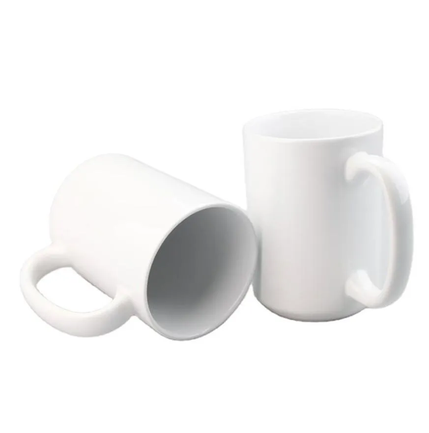 15 oz Sublimation Blank Porcelain Mugs with Large Handle Heavy Duty White Classic Ceramic Mug Blanks for Coffee Cocoa and Tea1742275