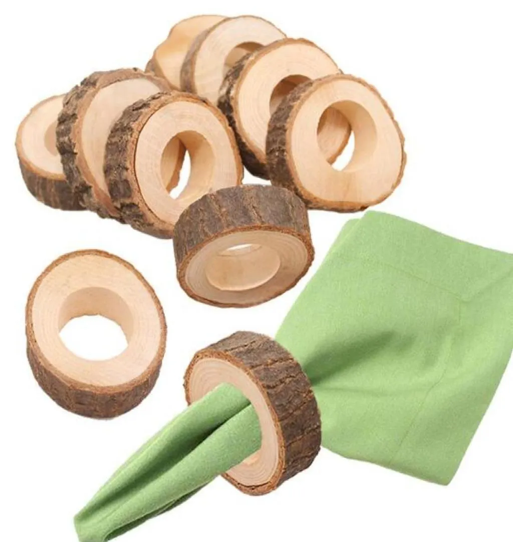 Anneaux de serviette circulaires en bois, porte-serviettes en bois naturel pour la fabrication artisanale, projets de bricolage de Table el, mariage 7301628