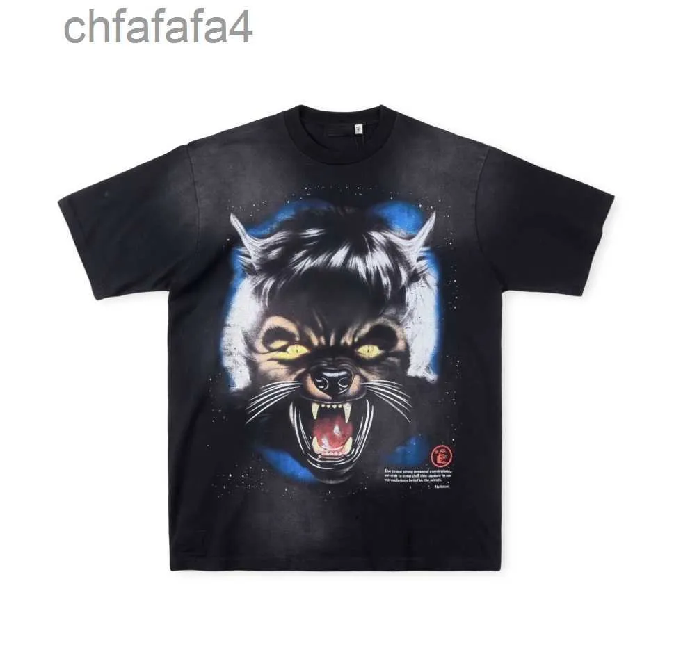 2024 mody męskie T koszule Mężczyźni T-shirty Kobiety 50 stylów Kolor Hellstar Studios Moon Wolf Head TEE Druku