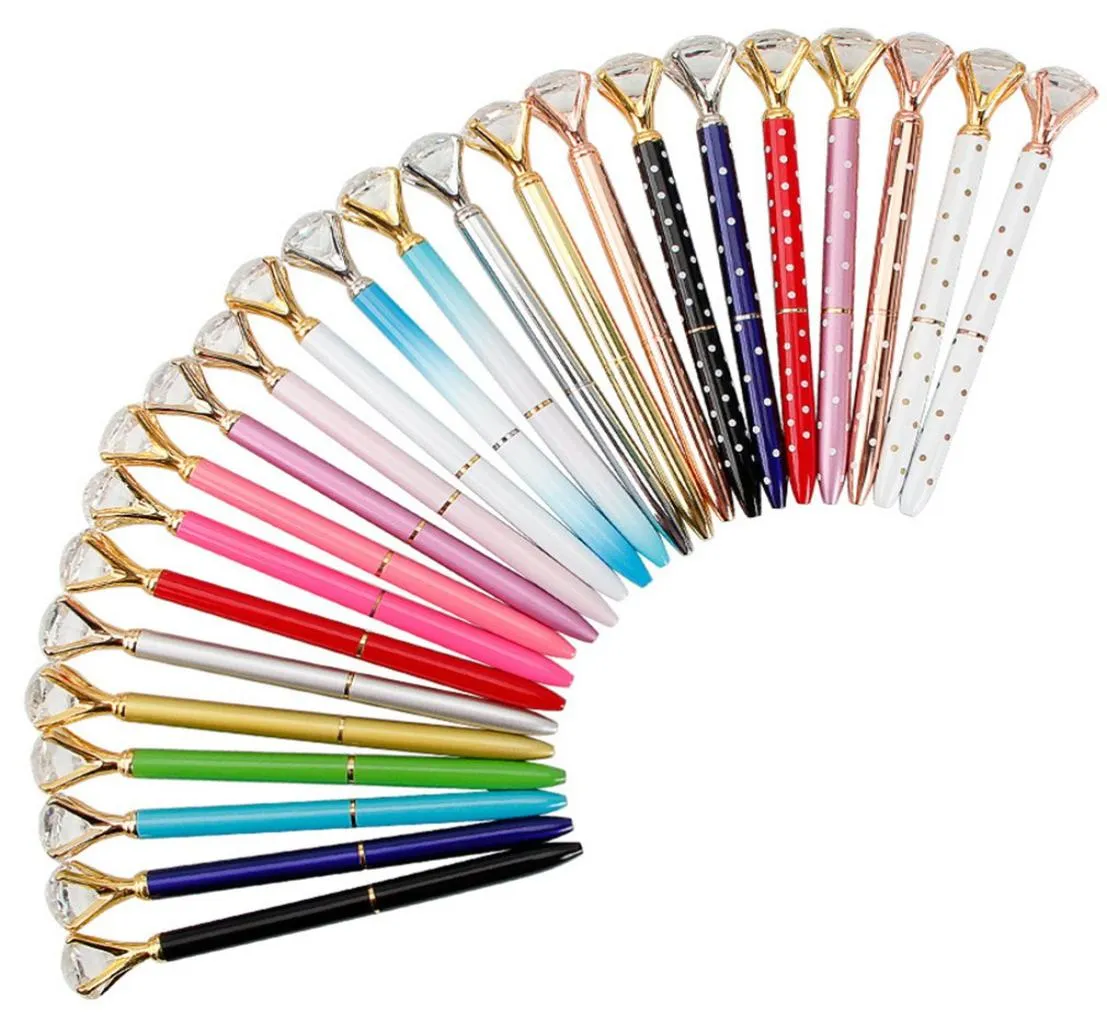 NIEUW Creatieve 30 kleuren Super Diamond Crystal Balpennen Metalen pennen School Kantoor Schrijven Leveringen Zakelijke pen Briefpapier Stude2962505