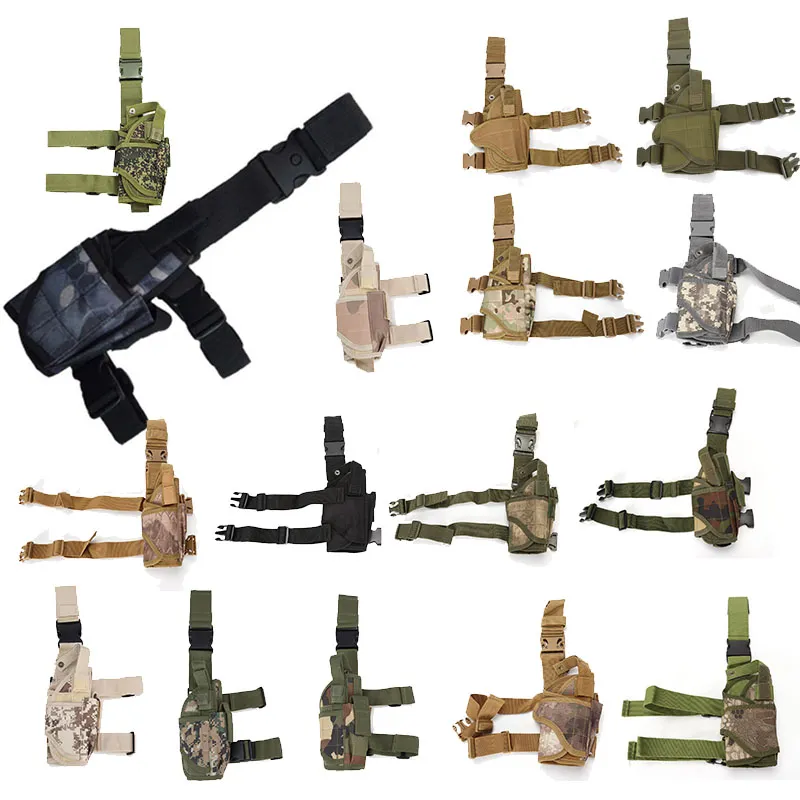 Outdoor Camo Tactical leg Holster Bag Sports Assault Combat Camouflage Molle Pack Nylon Fabric Quick Release NO17-201