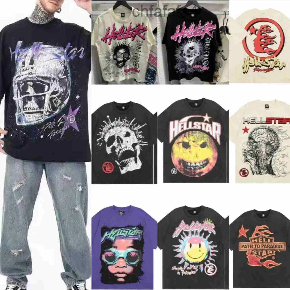 Designer Hommes T-shirts Hellstar T-shirts Court Rappeur Chemise Imprimer Tees Hommes Lavé Gris Heavy Craft Taille Unisexe S-xl 28 Couleurs Option Fp0n