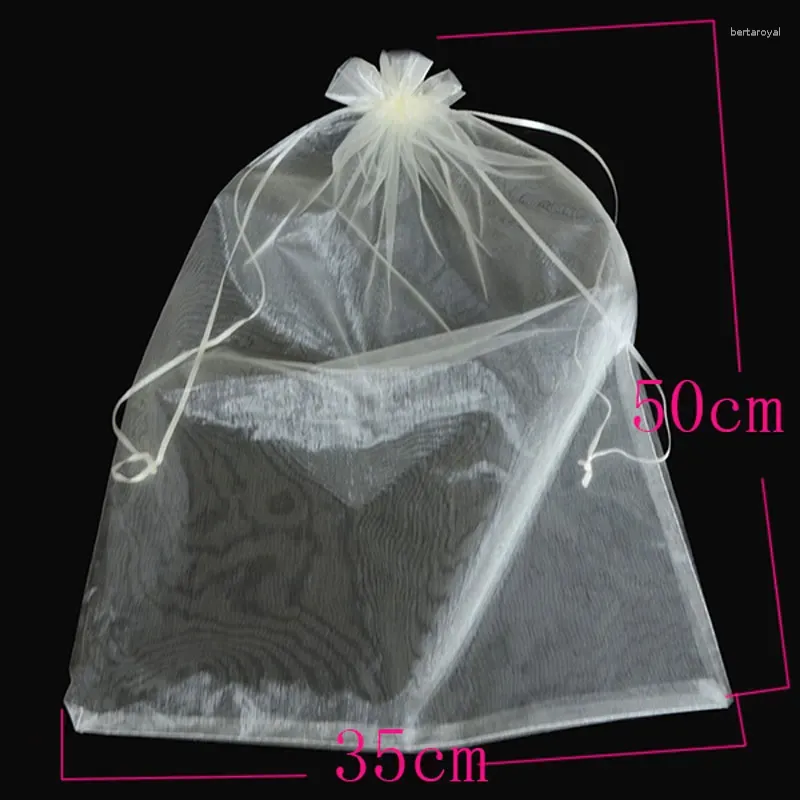 Jewelry Pouches 200pcs/bag 30x40cm 35x50cm Organza Bags Red Aquamarine Jonquil 3colors Gift &