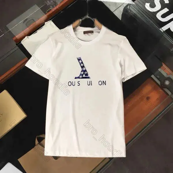 Gglies moda tişörtler erkek kadın tişörtler l marka v tees üstleri ysl rahat göğüs mektup gömlek lüksler tasarımcı giyim sokak şort kolları giysi tshirts 5xl 49fm