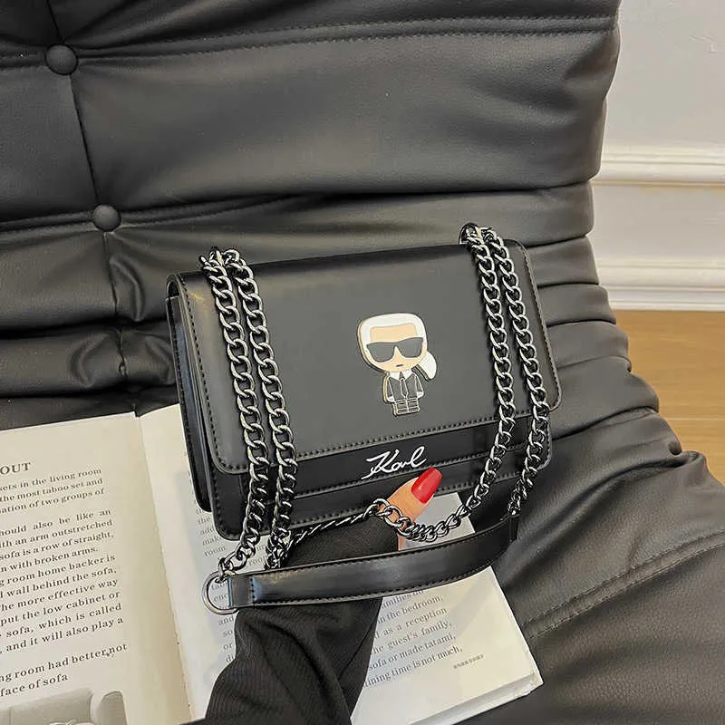 Karl Lagerfield Nowa koreańska kreatywna łańcuch torby na ramię Mały kwadratowy luksusowy projektant torby na nadwozie torebki damskie torebki komunikacyjne 240110