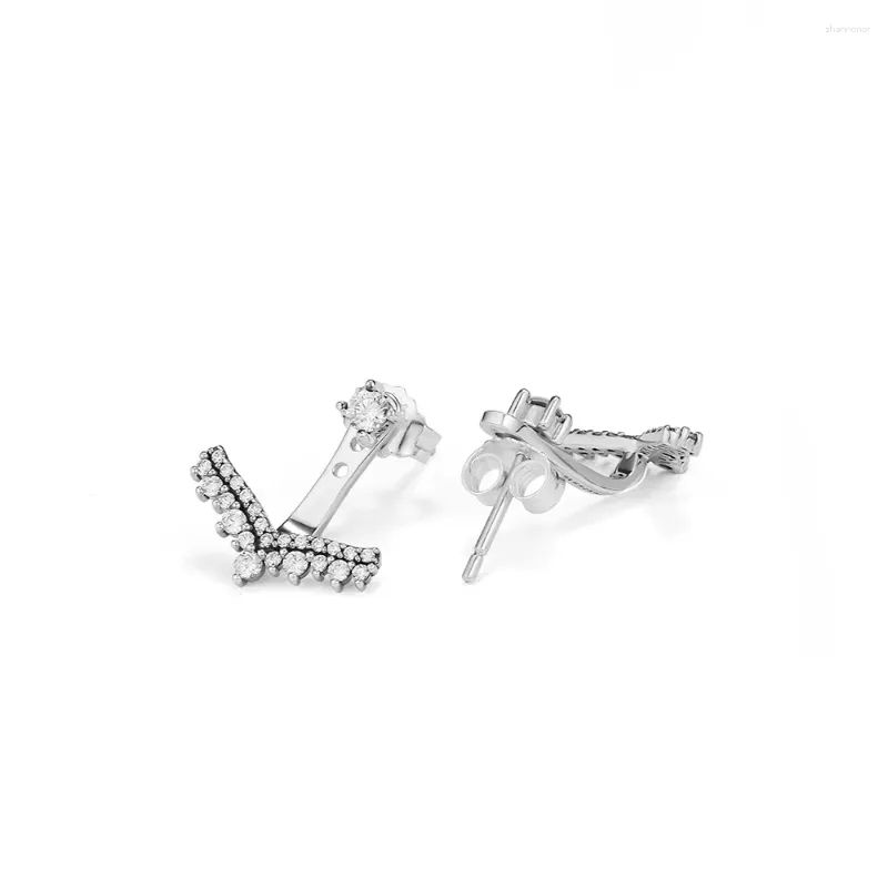 Orecchini a bottone Orecchino Princess Wish con gioielli in argento sterling 925 con zirconi trasparenti